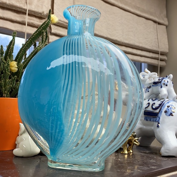 Vintage Murano Style Beautiful Glass Vase Never Used